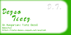 dezso tietz business card
