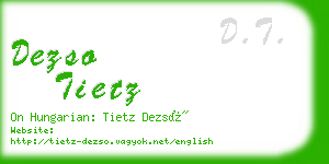 dezso tietz business card